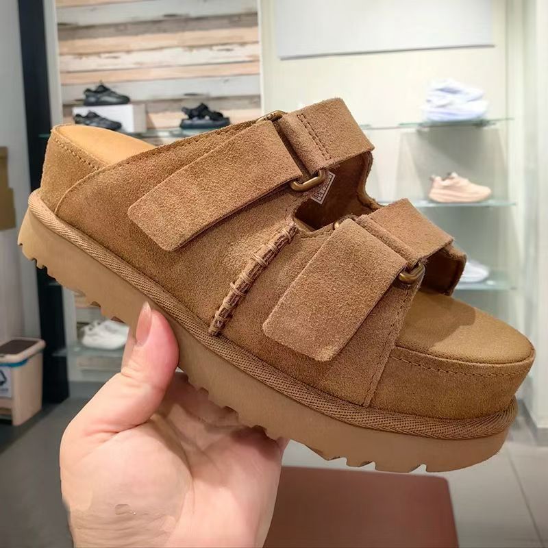 T588-964 Velcro thick soled sandals with buckle and sponge slippers