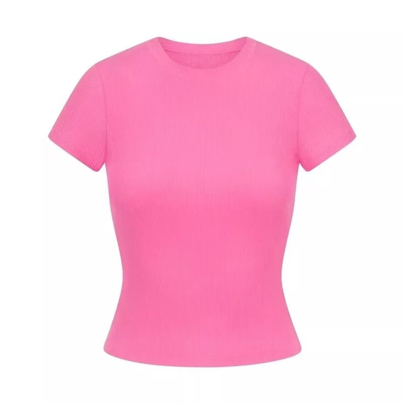 T588-1104 Short sleeved comfortable and beautiful solid color