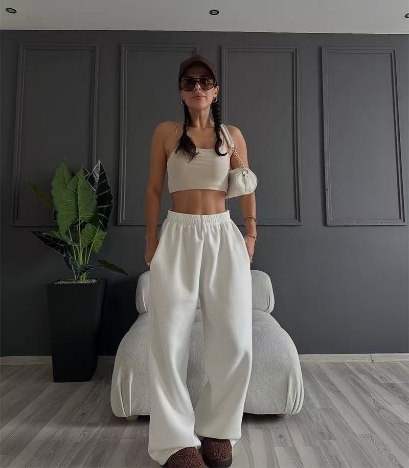 T588-849 Wide leg pants casual women's autumn and winter straight leg