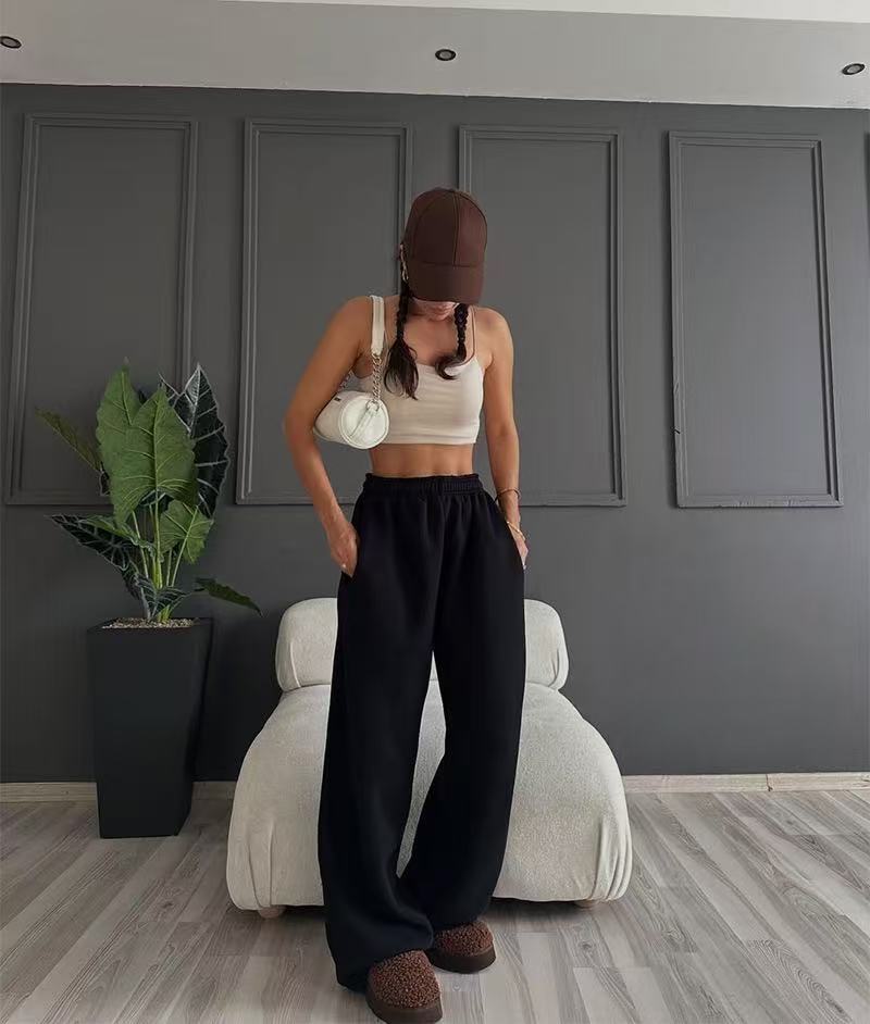 T588-849 Wide leg pants casual women's autumn and winter straight leg