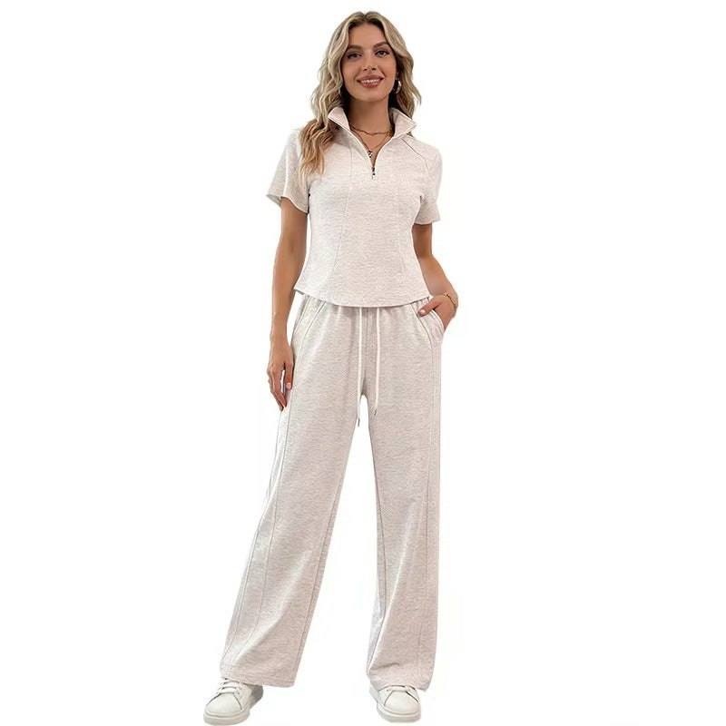 T588-1143 Half zip sports and leisure set