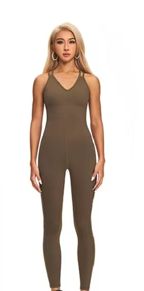 T588-993    One piece yoga clothing set, one-piece sports tight running suit