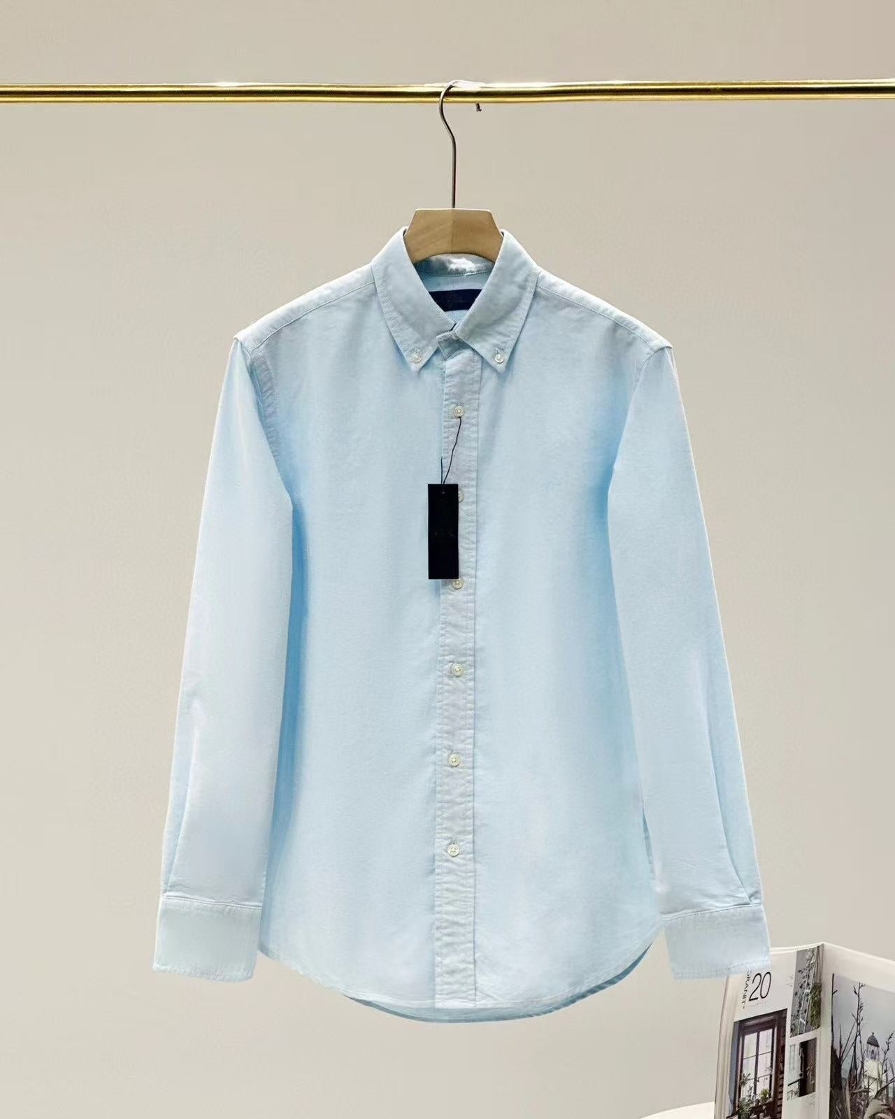 T588-962  Casual loose solid color long sleeved shirt