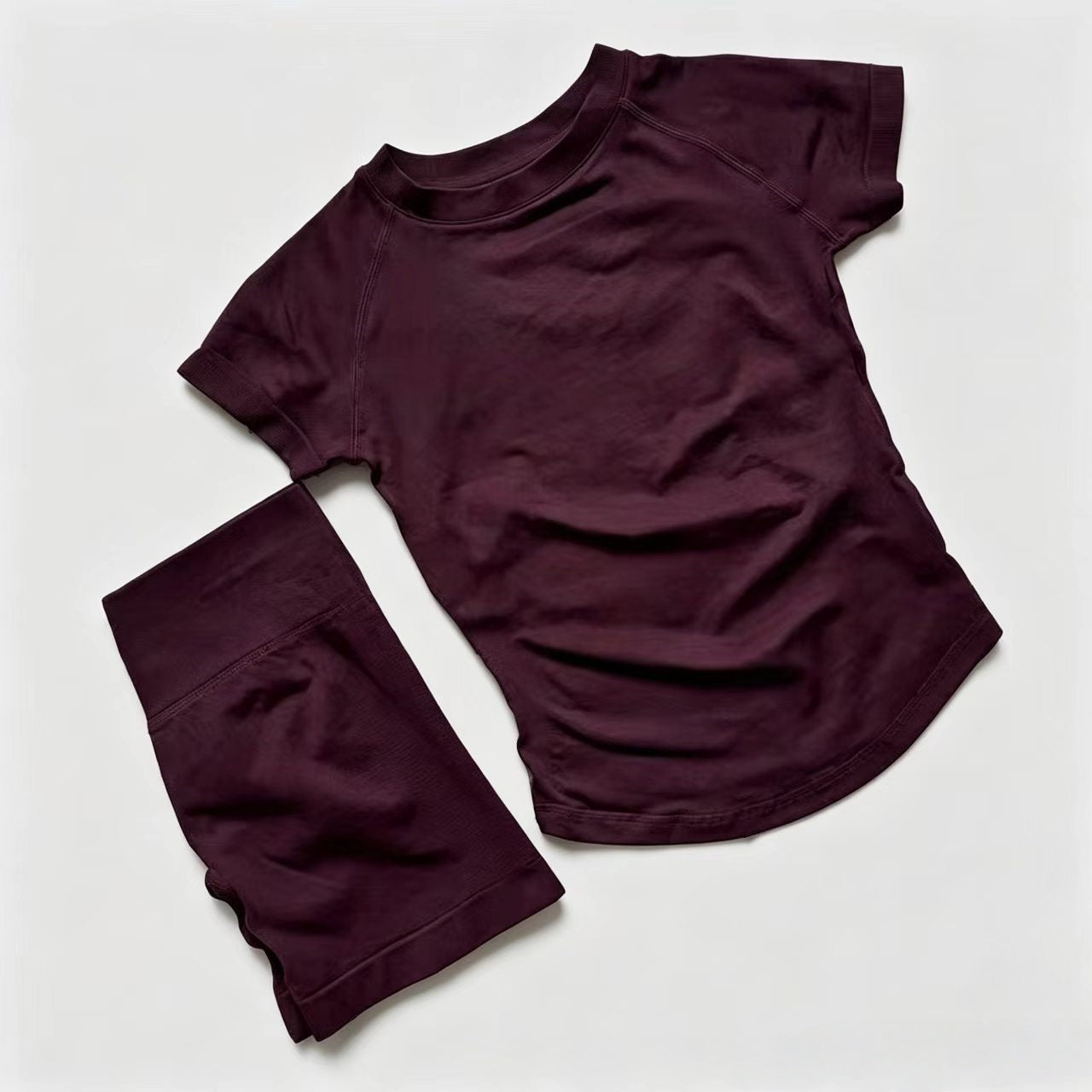 T588-1155 Breathable sports short sleeved shorts set, training exercise yoga fitness suit