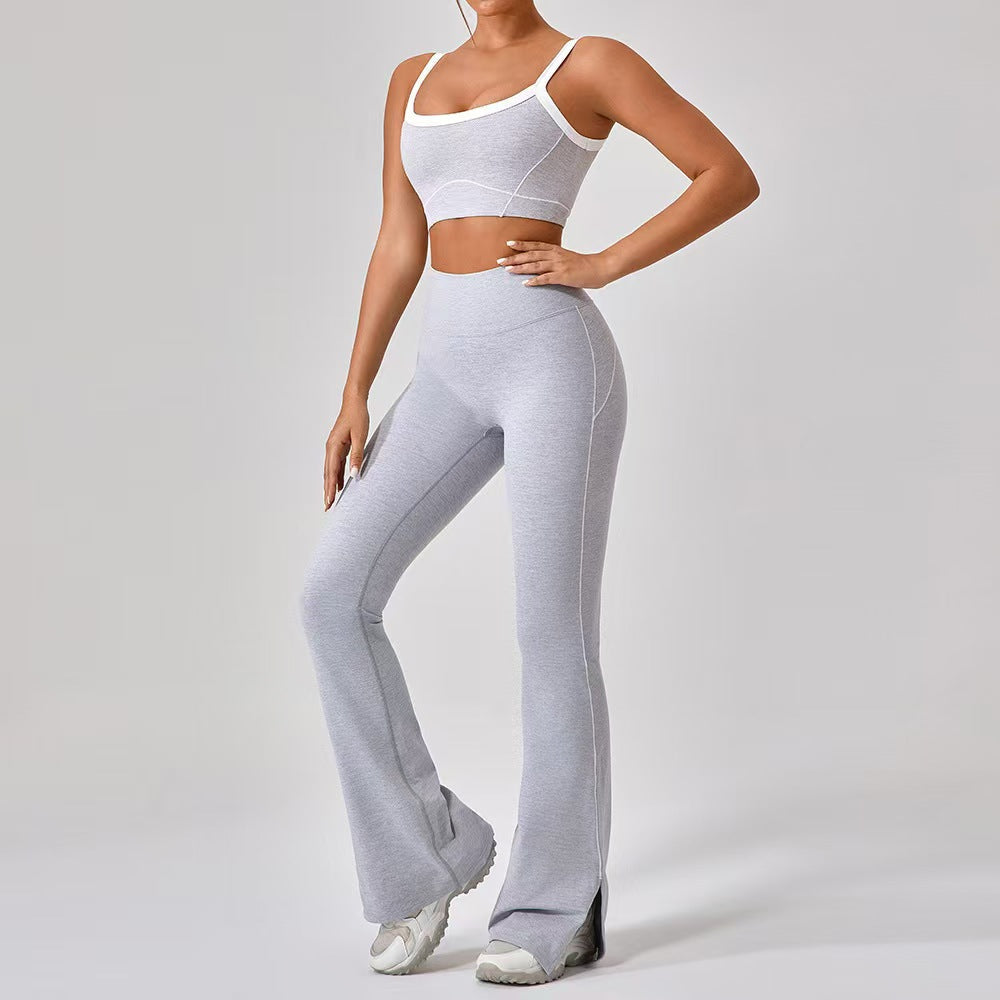T588-214  Shoulder straps, contrasting colors, pants, shorts, yoga clothes, camisoles, fitness clothes