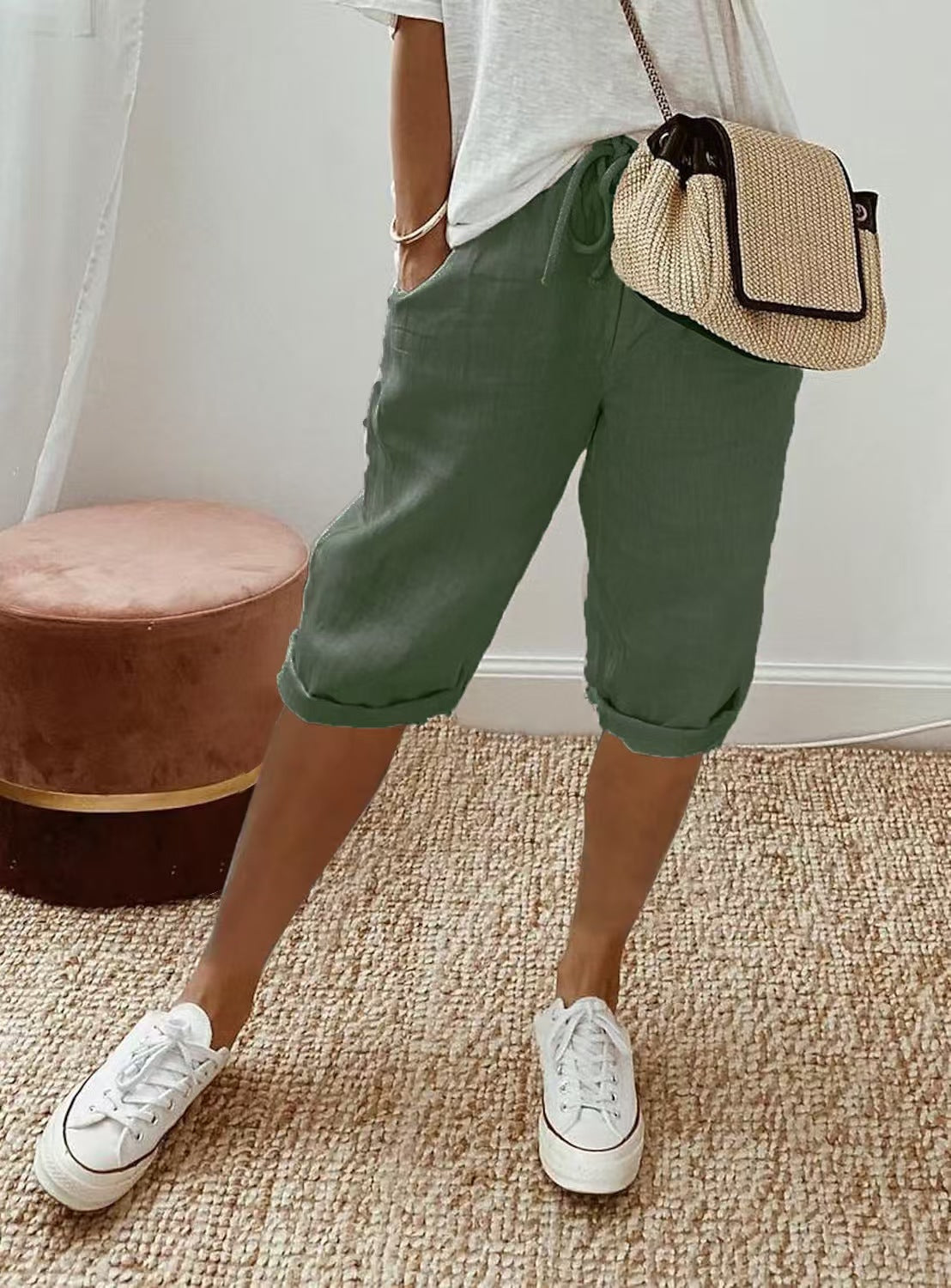 T588-950  Women's elastic drawstring pants