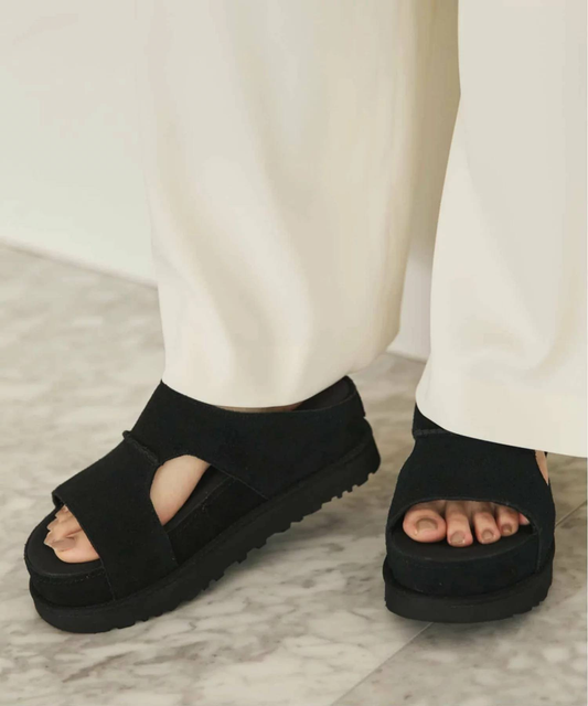 T588-1058 Ladies' sandals with high and thick soles for wearing on the outside