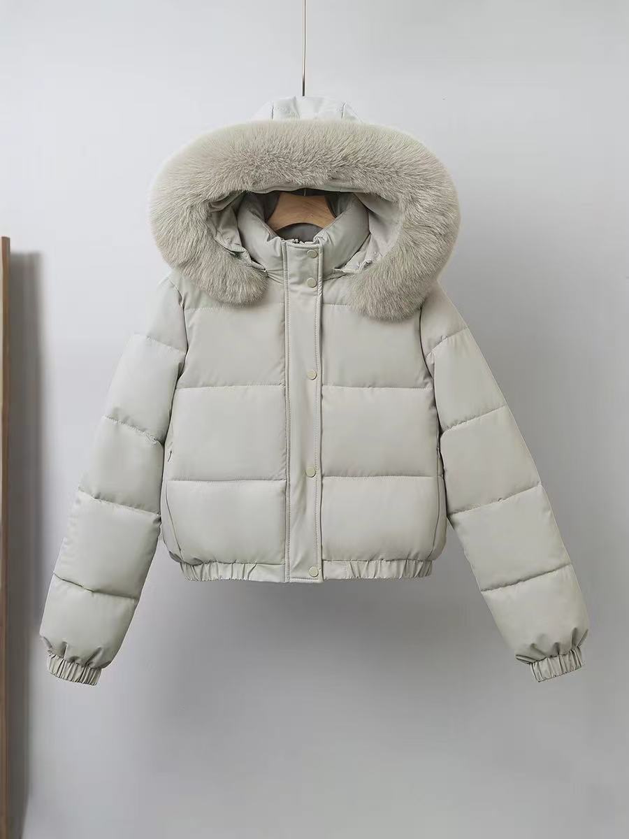 T588-737  Winter women's coat with fur collar for warmth