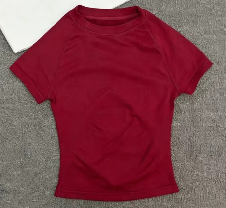 T588-1152    Sports yoga short sleeved fitness outerwear breathable top