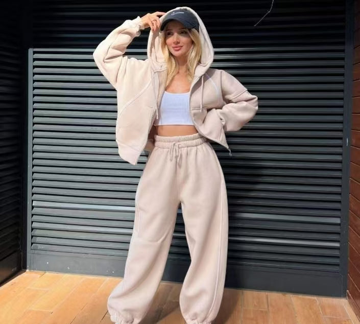 T588-862  Long sleeved jacket set women's striped cardigan