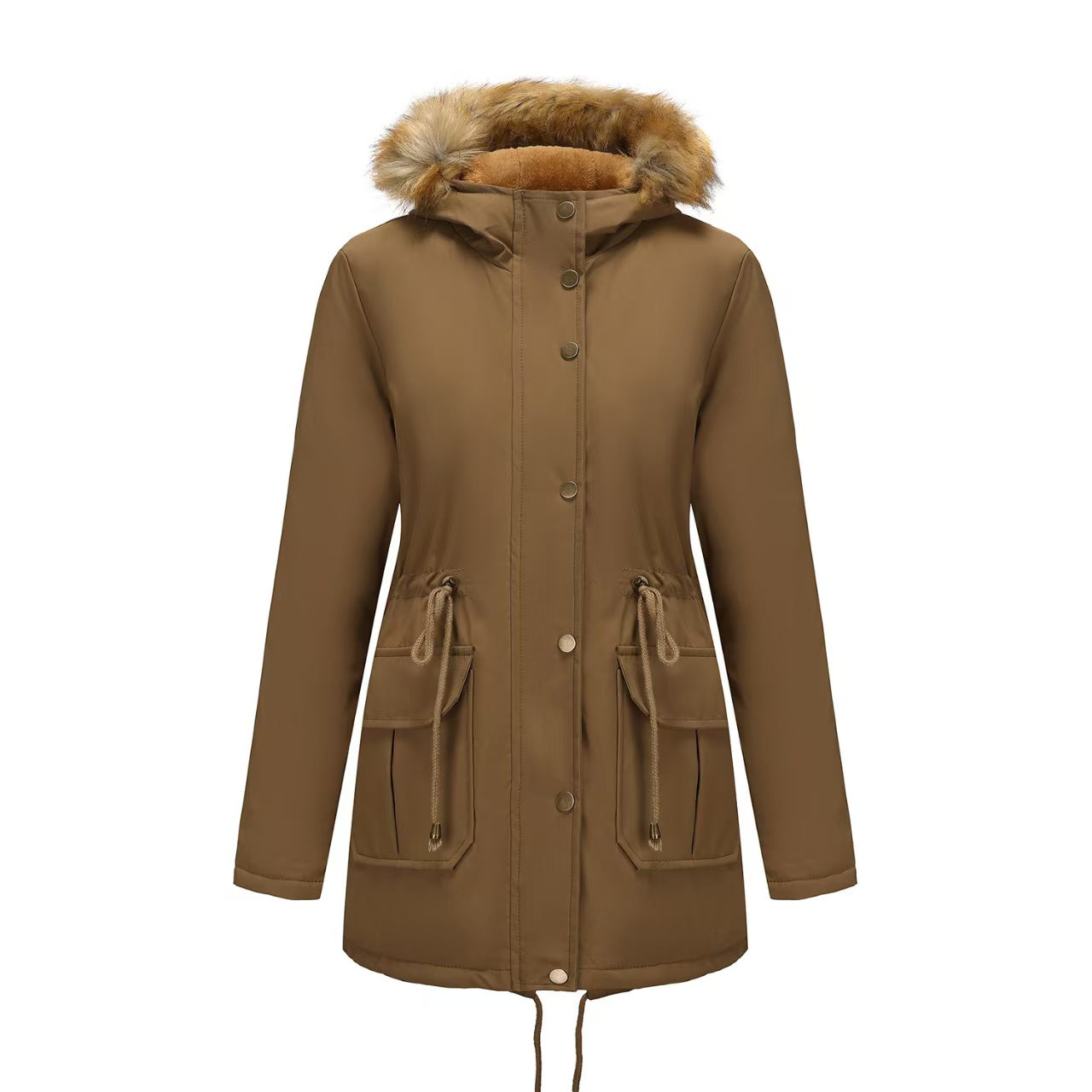 T588-710    Mid length waist cinched spring and autumn jacket for women  -GYYF