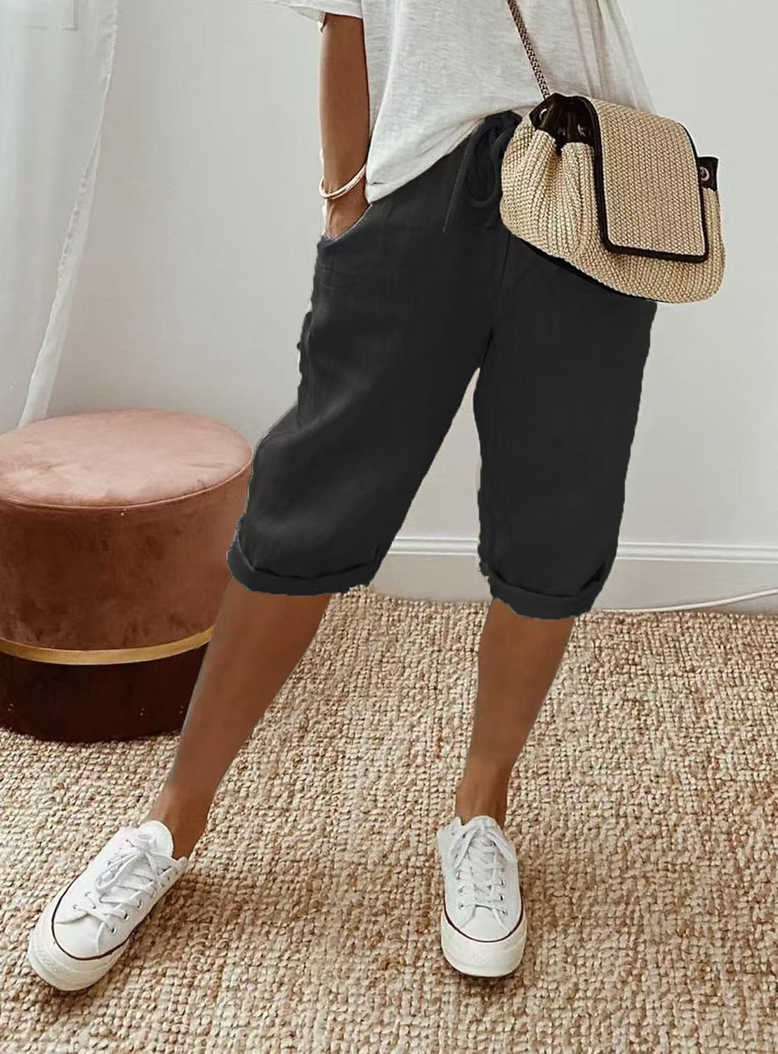 T588-950  Women's elastic drawstring pants