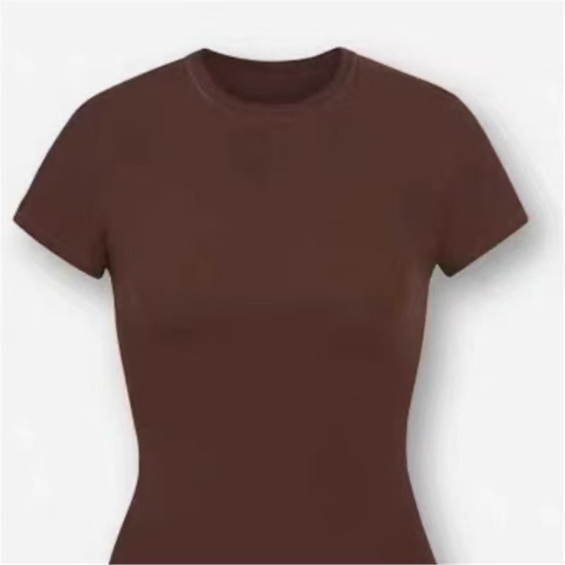 T588-1104 Short sleeved comfortable and beautiful solid color