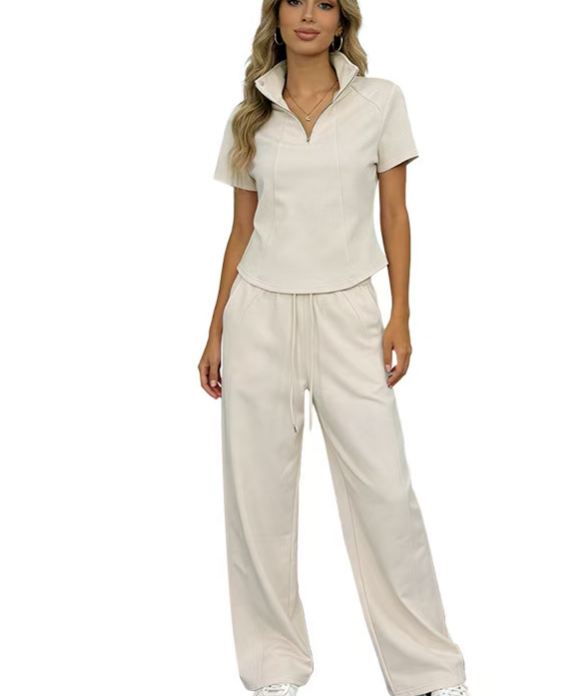T588-1143 Half zip sports and leisure set