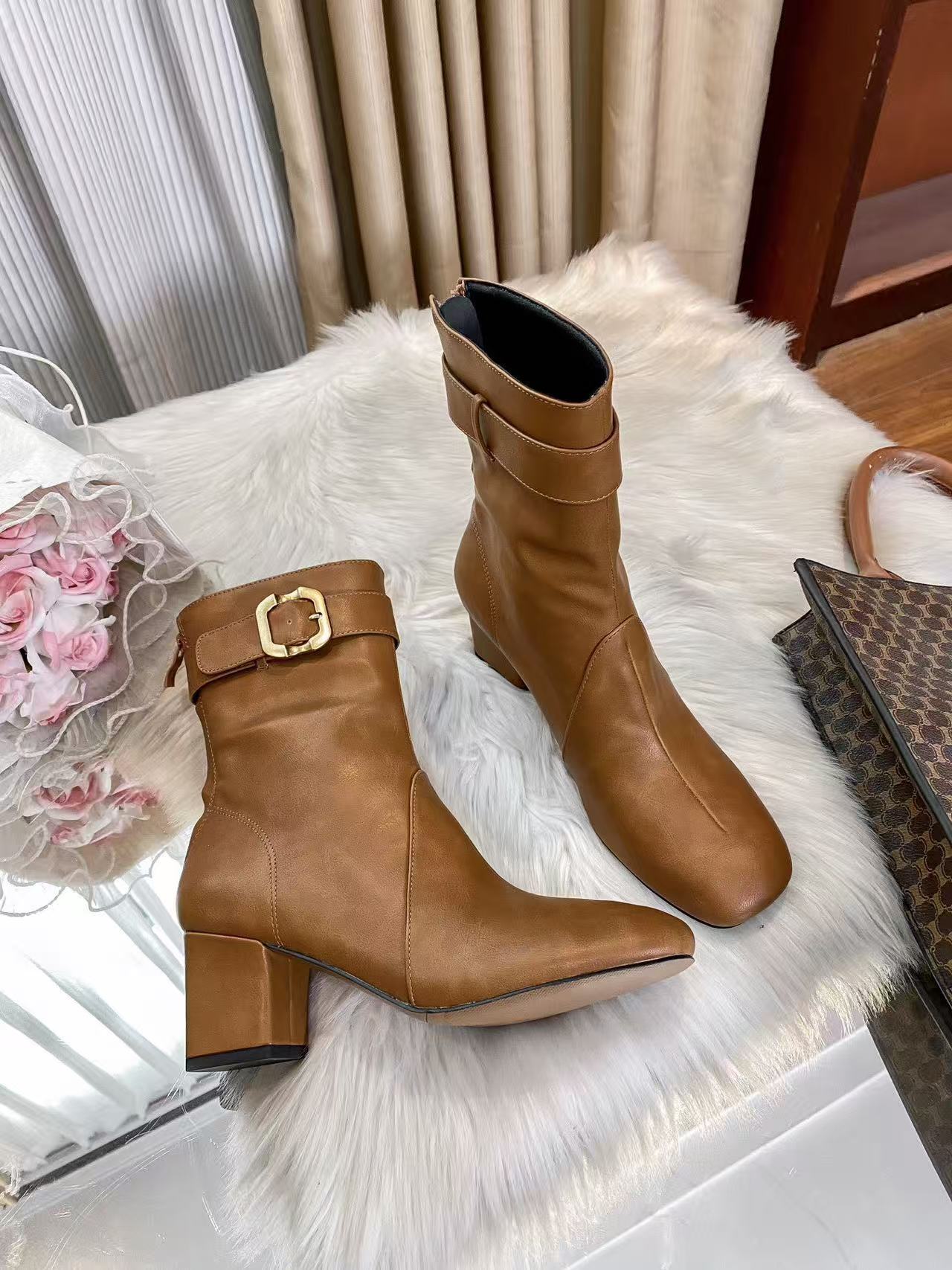T588-861 Ladies' high-heeled high-heeled Martin boots