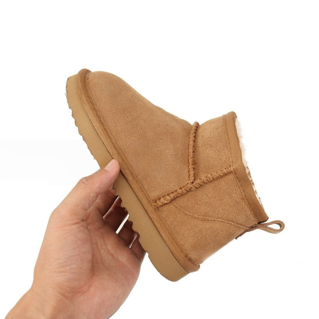 T588-902   Flat bottomed low top thick snow boots